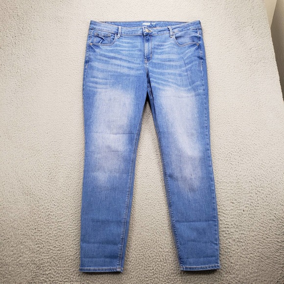 Old Navy Jeans Womens 16 Blue‎ Denim Medium Wash Rockstar Super Skinny - Picture 1 of 14